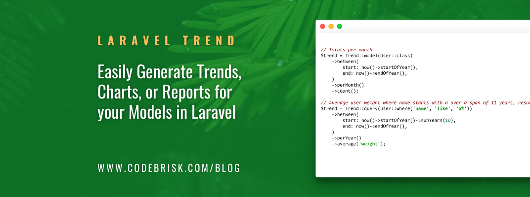 Generate Trends, Charts, or Reports for Models in Laravel
